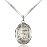 Sterling Silver St. Benjamin Pendant w/ Chain