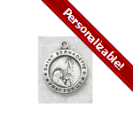 Sterling Silver St. Bernadette Medal with 18 inch chain 