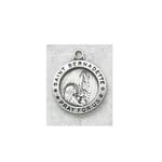 Sterling Silver St. Bernadette Medal with 18 inch chain 
