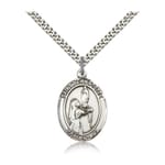 Sterling Silver St. Bernadette Pendant w/ chain
