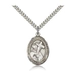Sterling Silver St. Bernard of Clairvaux Pendant w/ chain