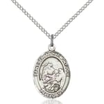 Sterling Silver St. Bernard of Montjoux Pendant w/ Chain