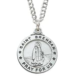 Sterling Silver St. Brendan Medal with 20 inch chain 