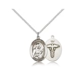Sterling Silver St. Camillus of Lellis - Nurse Pendant  w/ Chain
