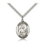 Sterling Silver St. Camillus of Lellis Pendant w/ chain