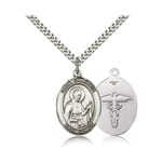 Sterling Silver St. Camillus of Lellis Pendant w/ chain