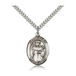 Sterling Silver St. Casimir of Poland Pendant w/ chain