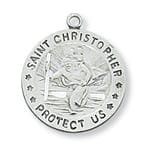 Sterling Silver St. Christopher Medal on 18 inch chain