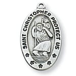 Sterling Silver St. Christopher Medal with 18 inch chain 