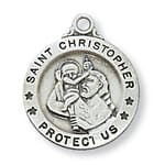 Sterling Silver St. Christopher Medal with 18 inch chain