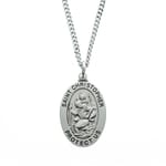 Sterling Silver St. Christopher Medal with 20 inch chain 
