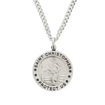 Sterling Silver St. Christopher Medal on 24 inch chain