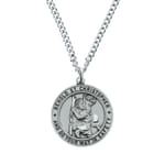 Sterling Silver St. Christopher Medal on 24 inch chain