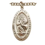 Sterling Silver St. Christopher Medal on 24 inch chain