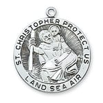 Sterling Silver St. Christopher Medal with 24 inch chain 