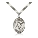 Sterling Silver St. Christopher Medal - Track and Field (Female)
