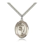 Sterling Silver St. Christopher Medal w/ chain - Archery