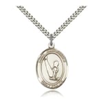 Sterling Silver St. Christopher Medal w/ chain - Gymnastics (Male)