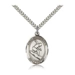 Sterling Silver St. Christopher Medal w/ chain - Surfer