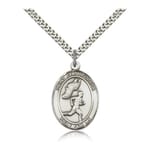 Sterling Silver St. Christopher Medal w/ chain - Track and Field (Male)