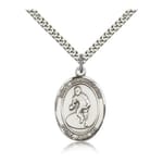 Sterling Silver St. Christopher Medal w/ chain - Wrestling
