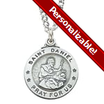 PERSONALIZE: Sterling Silver St. Daniel Medal with 20 inch chain
