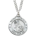 Sterling Silver St. Dominic Medal with 20 inch chain