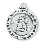 Sterling Silver St. Elizabeth Ann Seton Medal with 18 inch chain