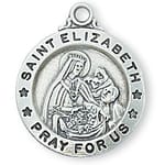 Sterling Silver St. Elizabeth Medal with 18 inch chain