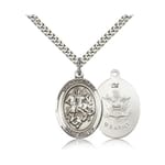 Sterling Silver St. George Pendant w/ US Army Insignia