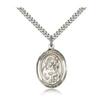 Sterling Silver St. Gertrude of Nivelles Pendant w/ chain