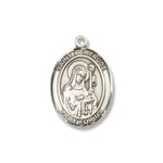 Sterling Silver St. Gertrude of Nivelles Pendant w/ Chain
