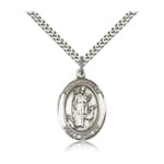 Sterling Silver St. Hubert of Liege Pendant w/ chain