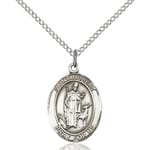 Sterling Silver St. Hubert of Liege Pendant w/ Chain