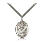Sterling Silver St. Isidore of Seville Pendant w/ chain