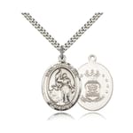 Sterling Silver St. Joan of Arc /  US Air Force Insignia w/ chain