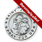 Sterling Silver St. Joseph Medal with 18 inch chain 