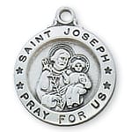Sterling Silver St. Joseph Medal with 18 inch chain 
