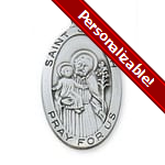 Sterling Silver St. Joseph Medal on 24 inch chain<!josephmedal>