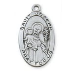 Sterling Silver St. Joseph Medal on 24 inch chain<!josephmedal>