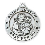 Sterling Silver St. Joseph Medal with 24 inch chain 
