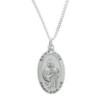 Sterling Silver St. Jude Medal on 18 inch chain<!judemedal>
