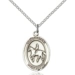 Sterling Silver St. Kateri / Equestrian Pendant w/ Chain