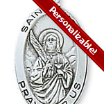 Sterling Silver St. Lucy Medal with 18 inch chain 