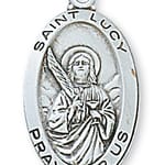 Sterling Silver St. Lucy Medal with 18 inch chain 
