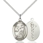 Sterling Silver St. Luke the Apostle / Doctor Pend w/ Chain