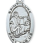 Sterling Silver St. Luke Medal with 24 inch chain