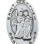 Sterling Silver St. Matthew Medal with 24 inch chain 