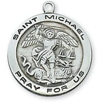 Sterling Silver St. Michael Medal on 18 inch chain