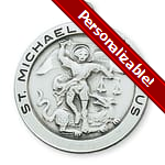 Sterling Silver St. Michael Medal on 24 inch chain